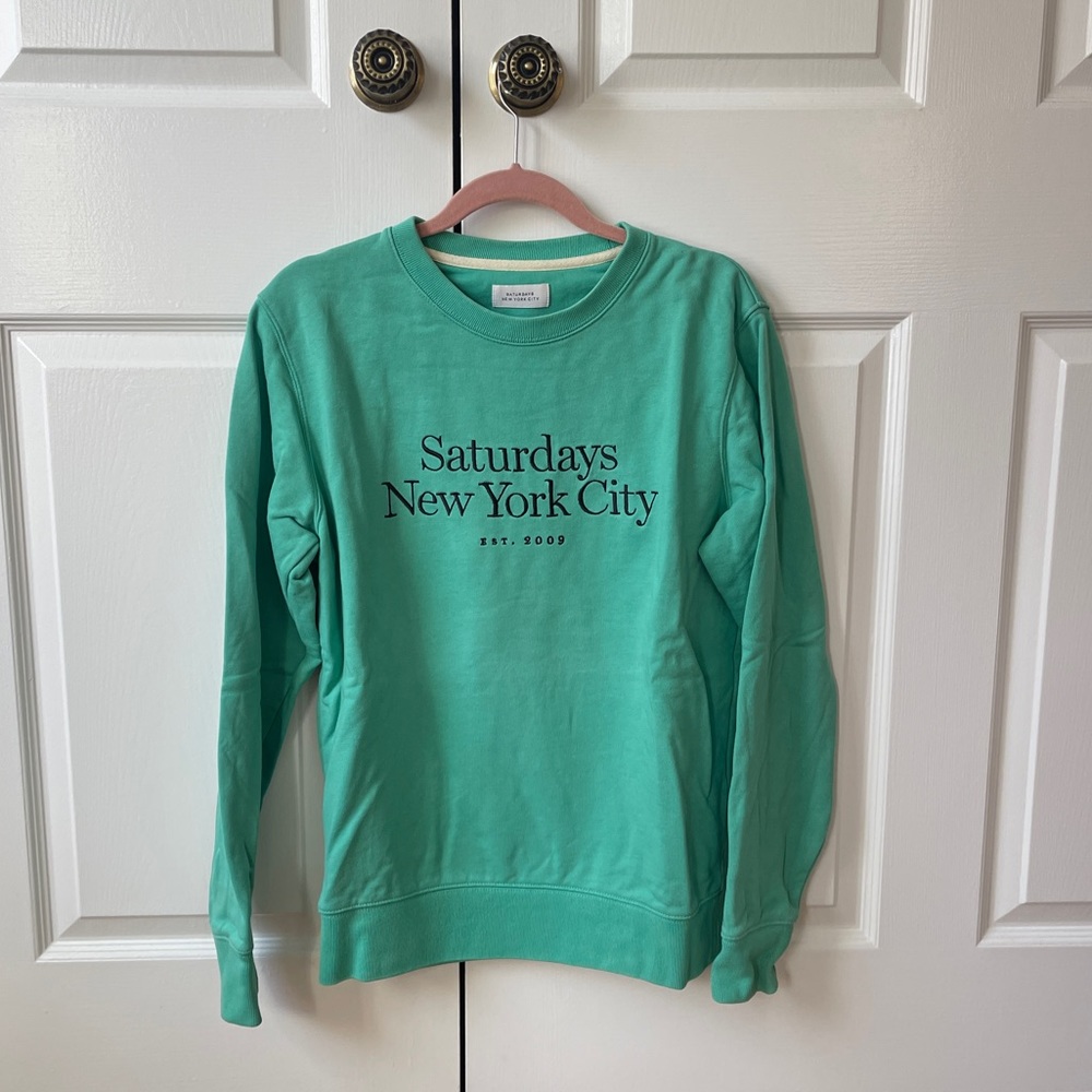 Saturdays New York City Mint Green Logo Crewneck Sweatshirt